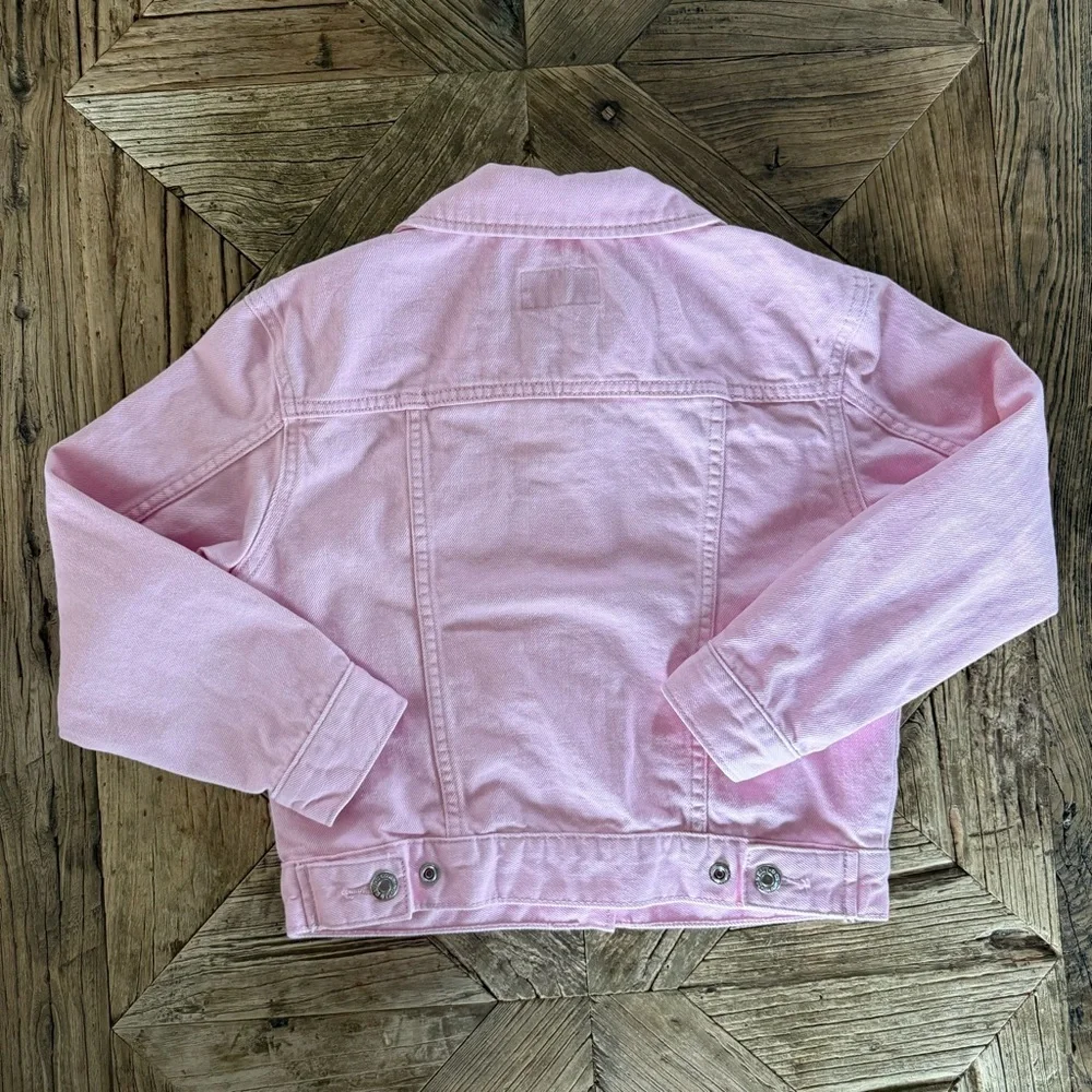 Old Navy Light Pink Kids Jean Girl Jacket M (8)